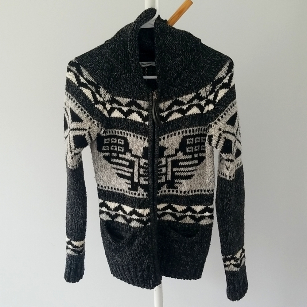 Bluenotes knitted eagle zip up hoodie, XS/S
